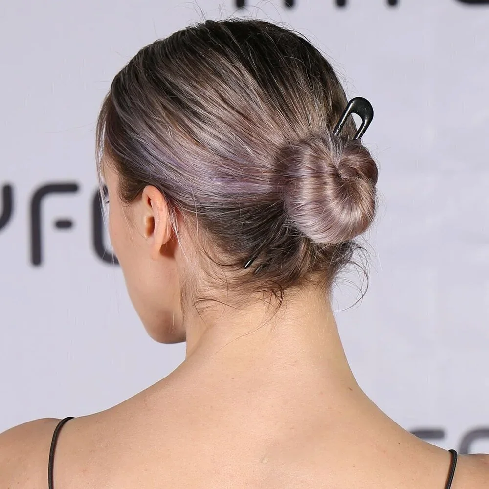 French Hair Pins Metal Hair Forks U Shaped Long Chignon 2 Prong Sticks for Women